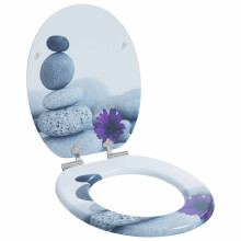 Berkfield Soft-Close Toilet Seat Grey 44 x 38 cm MDF board