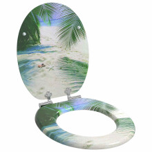 Berkfield Soft-Close Toilet Seat Green 44 x 38 cm MDF board