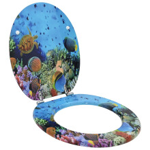Berkfield Soft-Close Toilet Seat Deep Sea Blue 44 x 38 cm MDF board