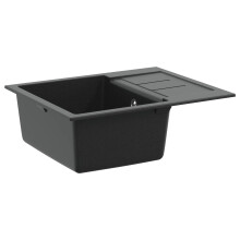 Berkfield Sink Black 620 x 500 mm 80% Quartz and 20% Resin