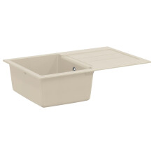Berkfield Sink Beige 780 x 500 mm 80% Quartz and 20% Resin