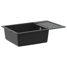 Berkfield Sink Black 780 x 500 mm 80% Quartz and 20% Resin