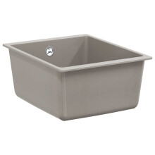 Berkfield Sink Grey 370 x 460 mm 80% Quartz and 20% Resin
