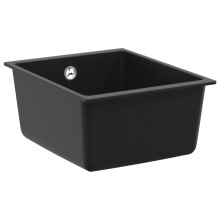 Berkfield Sink Black 370 x 460 mm 80% Quartz and 20% Resin