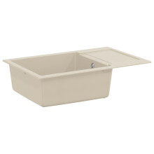 Berkfield Sink Beige 780 x 500 mm 80% Quartz and 20% Resin