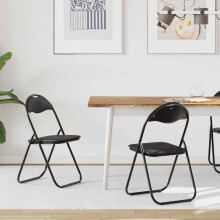 Berkfield Folding Chair 2 pcs Black 48 x 43.5 x 81 cm Faux Leather