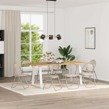 Berkfield Folding Chair 8 pcs Sand 48 x 43.5 x 81 cm Faux Leather