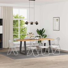 Berkfield Folding Chair 8 pcs White and Grey 48 x 43.5 x 81 cm