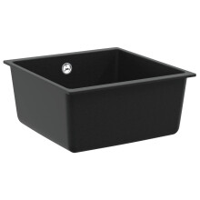 Berkfield Sink Black 430 x 460 mm 80% Quartz and 20% Resin