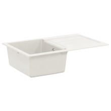 Berkfield Sink White 780 x 500 mm 80% Quartz and 20% Resin