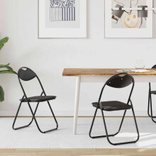 Berkfield Folding Chair 2 pcs Black 48 x 43.5 x 81 cm Faux Leather