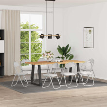 Berkfield Folding Chair 8 pcs White and Grey 48 x 43.5 x 81 cm