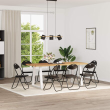 Berkfield Folding Chair 8 pcs Black 48 x 43.5 x 81 cm Faux Leather