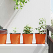 Berkfield Flower Pot 100 pcs Terracotta ò 15 x 13 cm Plastic