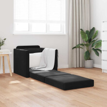 Berkfield Folding Sofa Bed Black 74 x 77 x 81 cm Velvet