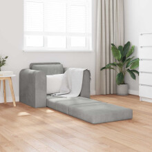 Berkfield Folding Sofa Bed Light Grey 98 x 71 x 83 cm Velvet