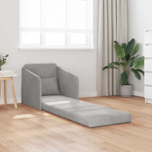 Berkfield Folding Sofa Bed Light Grey 65 x 80 x 83 cm Velvet
