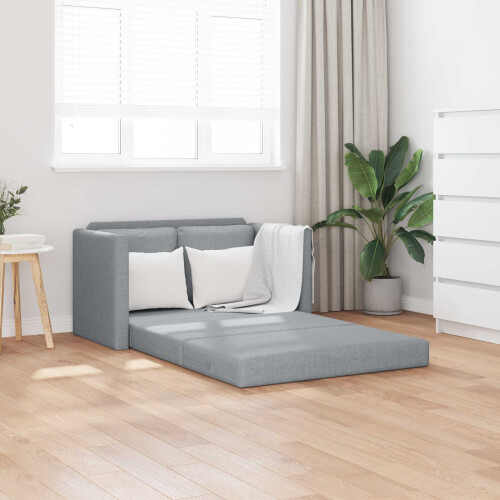 Berkfield Folding Sofa Bed Light Grey 112 x 60 x 55 cm Fabric