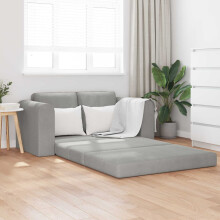 Berkfield Folding Sofa Bed Light Grey 148 x 71 x 83 cm Velvet