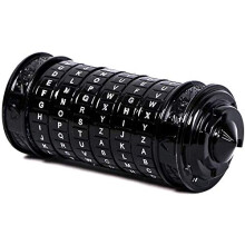 Cryptex Puzzle Box with Five Letter Lock, Hidden Jewelry Compartment, Romantic Gift for Her