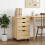 Berkfield Rolling Cabinet Brown 34 x 39 x 56 cm Solid Pine Wood 1