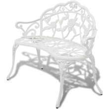 Berkfield Garden Bench 100 cm Cast Aluminium White