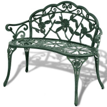 Berkfield Garden Bench 100 cm Cast Aluminium Green
