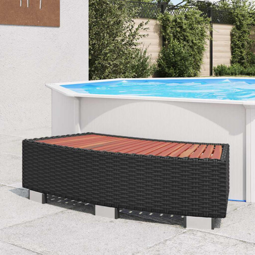 Berkfield Spa Step Poly Rattan 92x45x25 cm Black