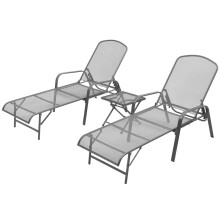 Berkfield Sun Loungers 2 pcs with Table Steel Anthracite