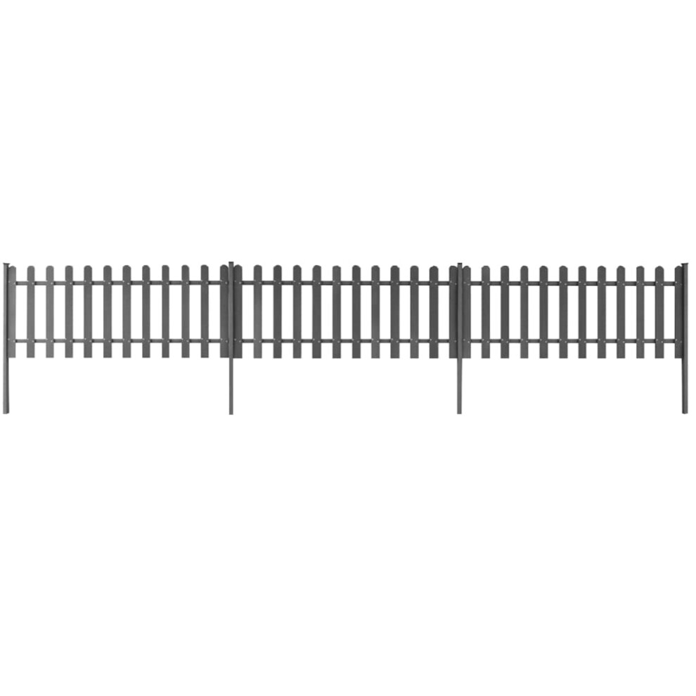 Berkfield Picket Fence With Posts 3 Pcs Wpc 600X60 Cm 1337136704205