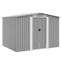 Berkfield Garden Storage Shed Grey Metal 257x205x178 cm
