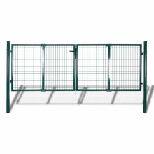 Berkfield Fence Gate Steel 300x125 cm Green