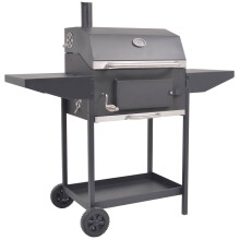 Berkfield BBQ Charcoal Smoker with Bottom Shelf Black