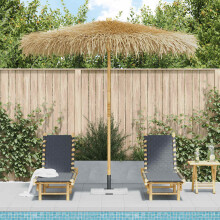 Berkfield Bamboo Garden Parasol with Banana Leaf Roof 210 cm