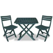 Berkfield 3 Piece Folding Bistro Set Plastic Green