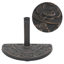 Berkfield Parasol Base Resin Half Round Bronze 9 kg