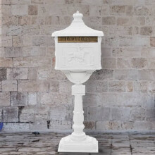 Berkfield Pedestal Letterbox Aluminium Vintage Style Rustproof White