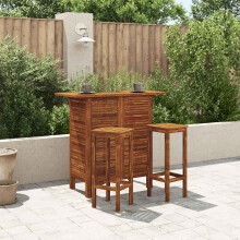 Berkfield Bar Table and Chair Set 3 Pieces Solid Acacia Wood