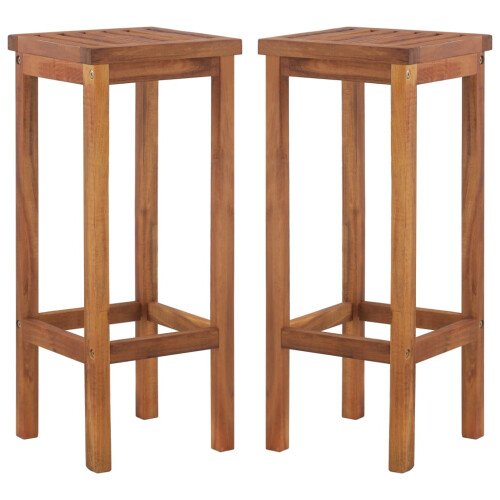 Berkfield Bar Chairs 2 pcs Solid Acacia Wood
