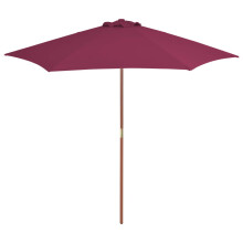 Berkfield Garden Parasol with Wooden Pole 270 cm Bordeaux Red