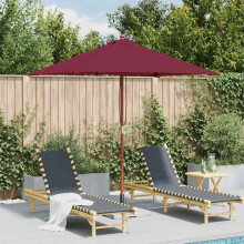 Berkfield Garden Parasol with Wooden Pole 150x200 cm Bordeaux Red