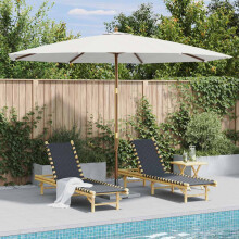 Berkfield Garden Parasol with Wooden Pole 350 cm Sand White