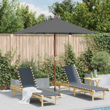 Berkfield Garden Parasol with Wooden Pole 150x200 cm Anthracite