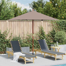 Berkfield Garden Parasol with Wooden Pole 150x200 cm Taupe