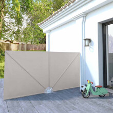 Berkfield Collapsible Terrace Side Awning Cream 300x150 cm