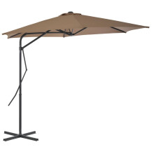 Berkfield Garden Parasol with Steel Pole 300 cm Taupe