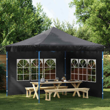 Berkfield Party Tent Sidewall 2 pcs with Window PE Anthracite