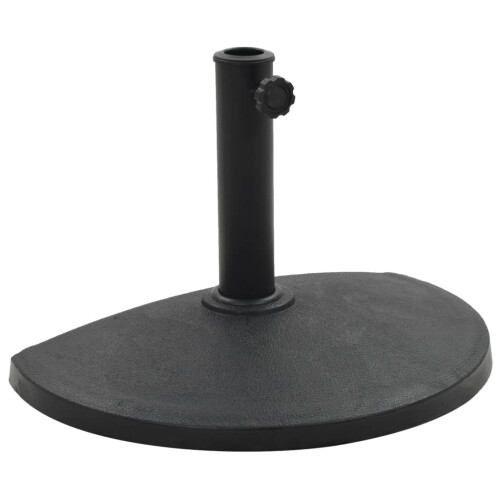 Berkfield Parasol Base Half Round Polyresin 9 kg Black