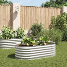 Berkfield Garden Raised Bed 160x80x44 cm Galvanised Steel Silver