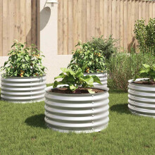 Berkfield Garden Raised Bed 80x80x44 cm Galvanised Steel Silver